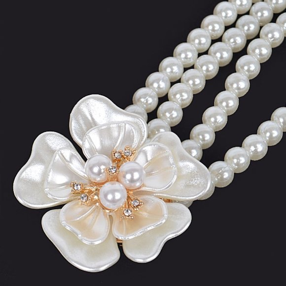 BNWT Pearl Flower Classy Stretch Elastic Belt Bridal Belt - Picture 3 of 4